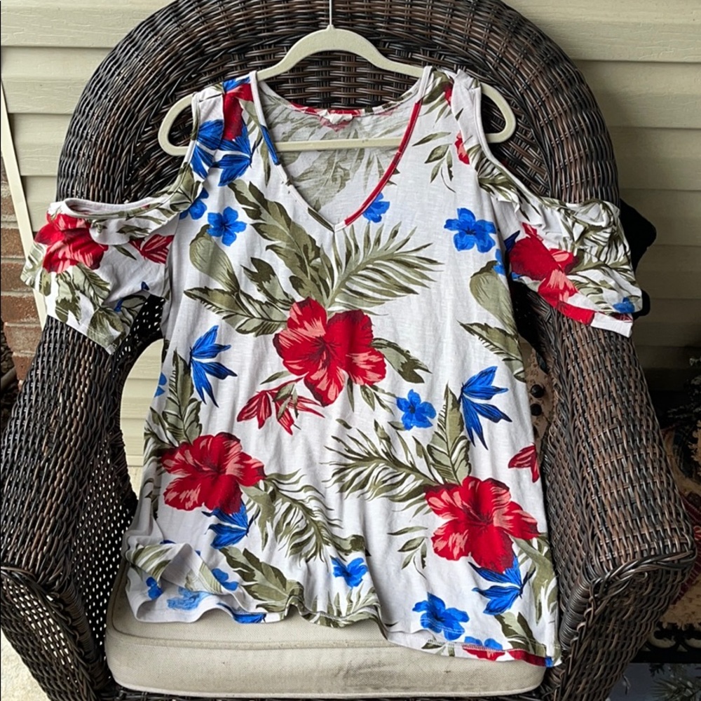 Como Blu Floral Top 1X